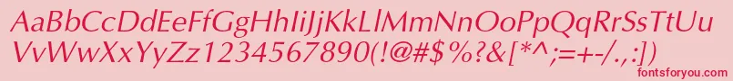 VariantcItalic Font – Red Fonts on Pink Background