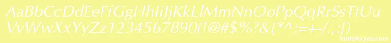 VariantcItalic Font – White Fonts on Yellow Background