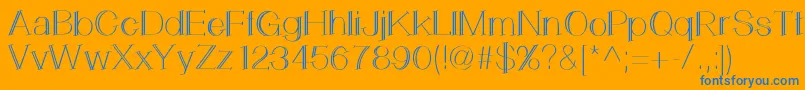 Fonte LemonCookie – fontes azuis em um fundo laranja