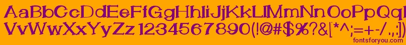 LemonCookieBold Font – Purple Fonts on Orange Background