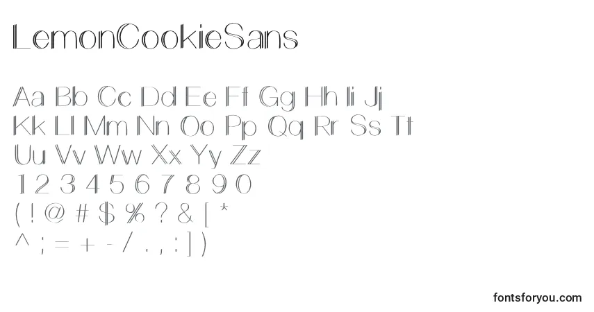 A fonte LemonCookieSans (132412) – alfabeto, números, caracteres especiais
