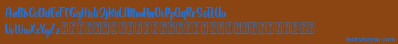 LEMONDAY Free Font – Blue Fonts on Brown Background