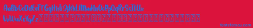 LEMONDAY Free Font – Blue Fonts on Red Background