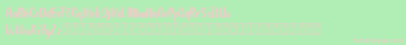 LEMONDAY Free-fontti – vaaleanpunaiset fontit vihreällä taustalla