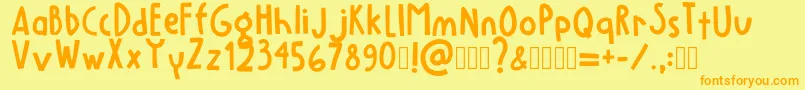 Lemoneign Regular Font – Orange Fonts on Yellow Background