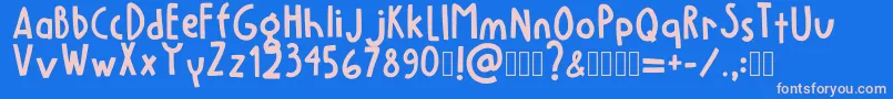 フォントLemoneign Regular – ピンクの文字、青い背景