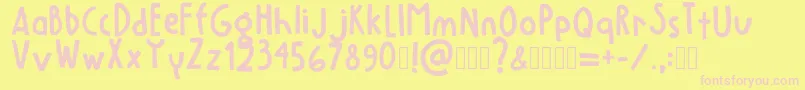 Lemoneign Regular Font – Pink Fonts on Yellow Background