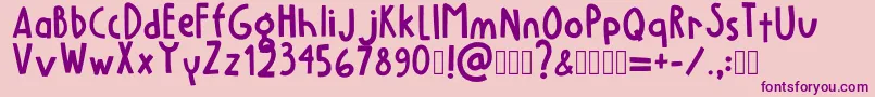 Lemoneign Regular Font – Purple Fonts on Pink Background
