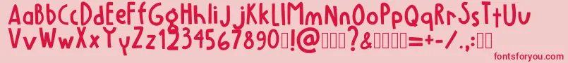 Lemoneign Regular Font – Red Fonts on Pink Background