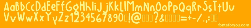 Lemoneign Regular-Schriftart – Gelbe Schriften auf orangefarbenem Hintergrund