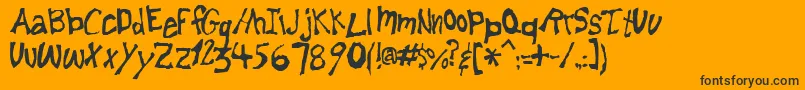 Lemonfnt-Schriftart – Schwarze Schriften auf orangefarbenem Hintergrund