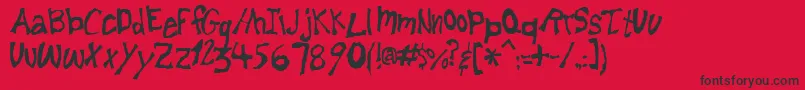 Lemonfnt-Schriftart – Schwarze Schriften auf rotem Hintergrund