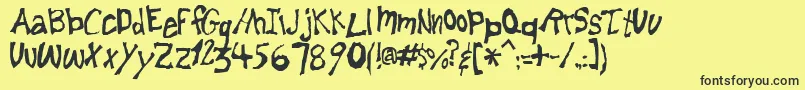 Lemonfnt-Schriftart – Schwarze Schriften auf gelbem Hintergrund