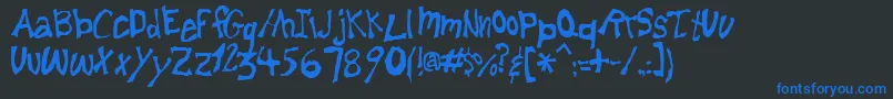 Lemonfnt Font – Blue Fonts on Black Background