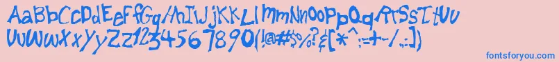 Lemonfnt Font – Blue Fonts on Pink Background