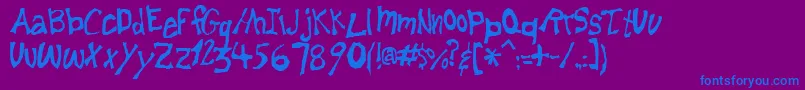 Lemonfnt-Schriftart – Blaue Schriften auf violettem Hintergrund
