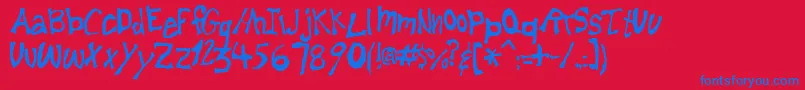 Lemonfnt Font – Blue Fonts on Red Background