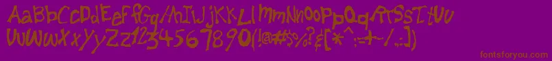 Lemonfnt-Schriftart – Braune Schriften auf violettem Hintergrund