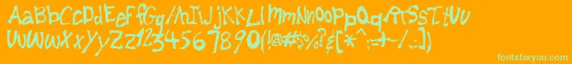 Lemonfnt Font – Green Fonts on Orange Background