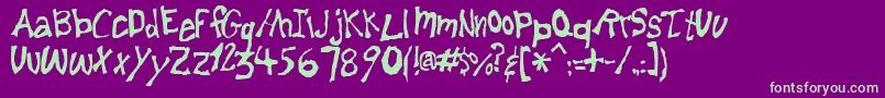 Lemonfnt Font – Green Fonts on Purple Background