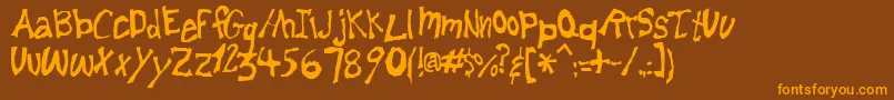 Lemonfnt Font – Orange Fonts on Brown Background