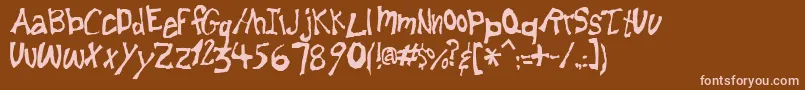 フォントLemonfnt – 茶色の背景にピンクのフォント