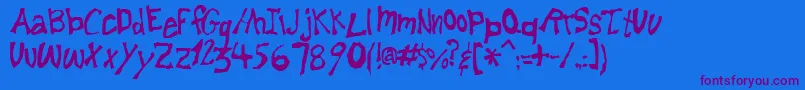 Lemonfnt Font – Purple Fonts on Blue Background