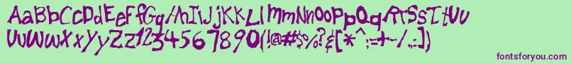 Lemonfnt Font – Purple Fonts on Green Background
