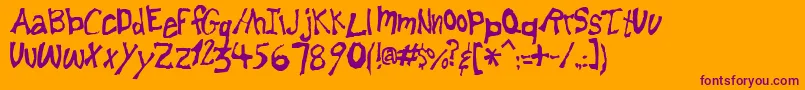 Lemonfnt Font – Purple Fonts on Orange Background