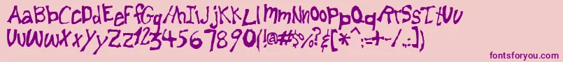 フォントLemonfnt – ピンクの背景に紫のフォント