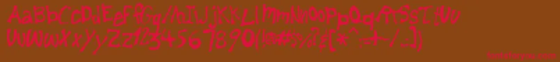 Lemonfnt Font – Red Fonts on Brown Background