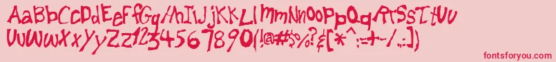 Lemonfnt Font – Red Fonts on Pink Background