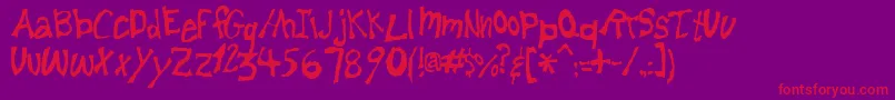 フォントLemonfnt – 紫の背景に赤い文字