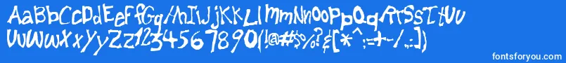 Lemonfnt Font – White Fonts on Blue Background