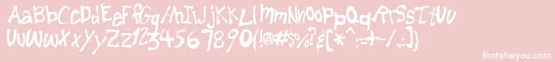 Lemonfnt-Schriftart – Weiße Schriften auf rosa Hintergrund