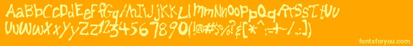 フォントLemonfnt – オレンジの背景に黄色の文字