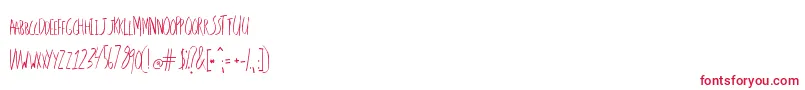 LemonShower-Schriftart – Rote Schriften auf weißem Hintergrund
