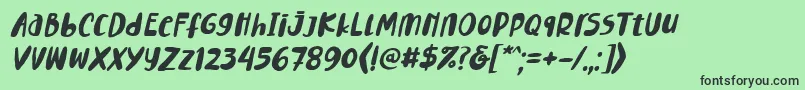 フォントLemontea Squash Italic Font – 緑の背景に黒い文字