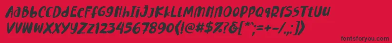 Lemontea Squash Italic Font Font – Black Fonts on Red Background