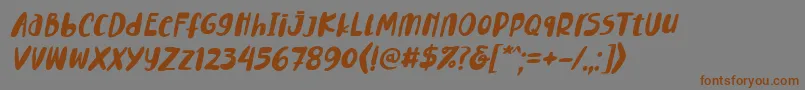 Więcej informacji o czcionce Lemontea Squash Italic Font Czcionka Lemontea Squash Italic Font – brązowe czcionki na szarym tle