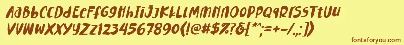 Fonte Lemontea Squash Italic Font – fontes marrons em um fundo amarelo