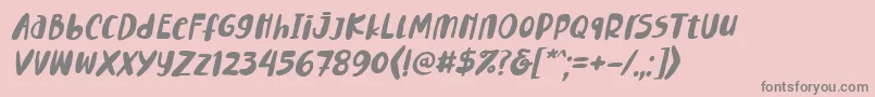 Fonte Lemontea Squash Italic Font – fontes cinzas em um fundo rosa
