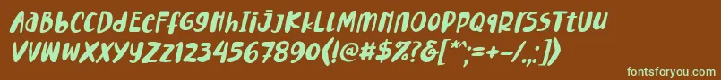 Czcionka Lemontea Squash Italic Font – zielone czcionki na brązowym tle
