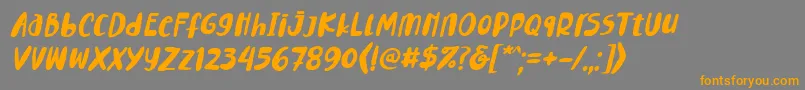 Lemontea Squash Italic Font-fontti – oranssit fontit harmaalla taustalla