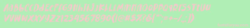 Fonte Lemontea Squash Italic Font – fontes rosa em um fundo verde