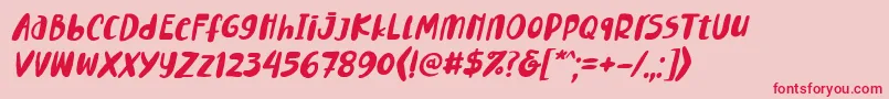 Lemontea Squash Italic Font Font – Red Fonts on Pink Background