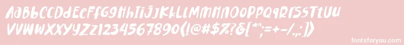 フォントLemontea Squash Italic Font – ピンクの背景に白い文字