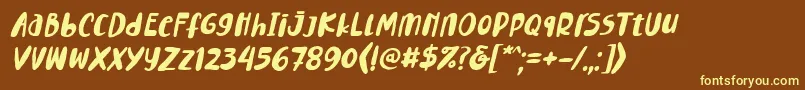 フォントLemontea Squash Italic Font – 黄色のフォント、茶色の背景