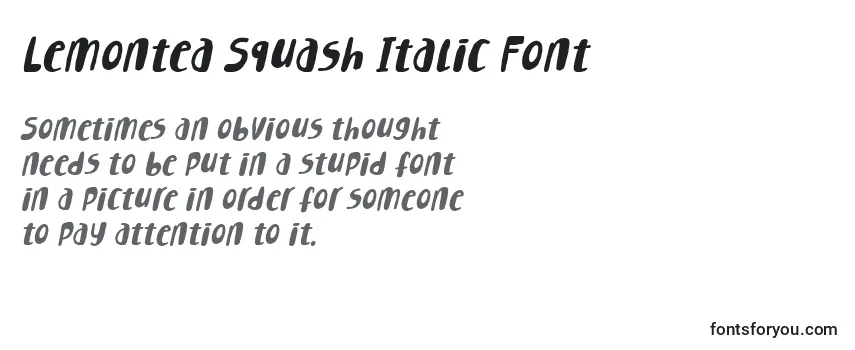 Lemontea Squash Italic Font -fontin tarkastelu
