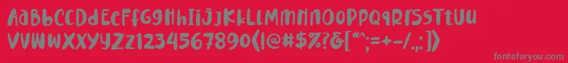 フォントLemontea Squash Regular Font – 赤い背景に灰色の文字